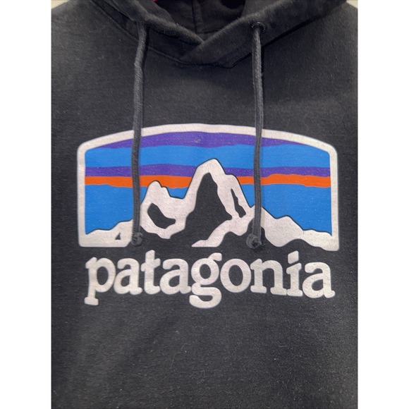 Patagonia Uprisal Hoody Hoodie Sweatshirt Pullover Men L Logo Heavyweight Black - Picture 2 of 7